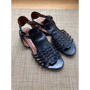 Givenchy Black Leather Huarache Sandals